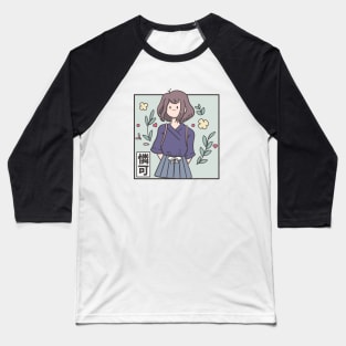 girl with flowers Baseball T-Shirt